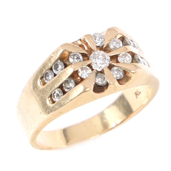 MENS 14K YELLOW 0.74 CTW DIAMOND FASHION RING