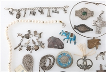 STERLING SILVER JEWELRY - BROOCHES, NECKLACES, & MORE