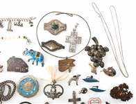 STERLING SILVER JEWELRY - BROOCHES, NECKLACES, & MORE