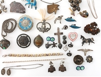 STERLING SILVER JEWELRY - BROOCHES, NECKLACES, & MORE