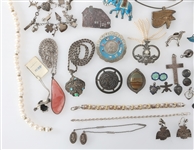 STERLING SILVER JEWELRY - BROOCHES, NECKLACES, & MORE