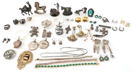 STERLING SILVER JEWELRY - BROOCHES, EARRINGS, & MORE