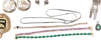 STERLING SILVER JEWELRY - BROOCHES, EARRINGS, & MORE