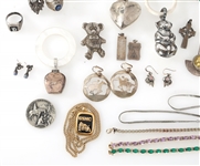 STERLING SILVER JEWELRY - BROOCHES, EARRINGS, & MORE