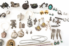 STERLING SILVER JEWELRY - BROOCHES, EARRINGS, & MORE