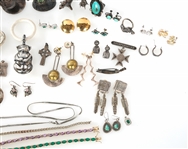 STERLING SILVER JEWELRY - BROOCHES, EARRINGS, & MORE