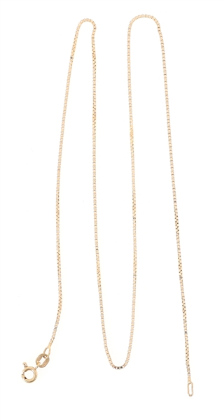 18K YELLOW GOLD BOX LINK CHAIN - 18"