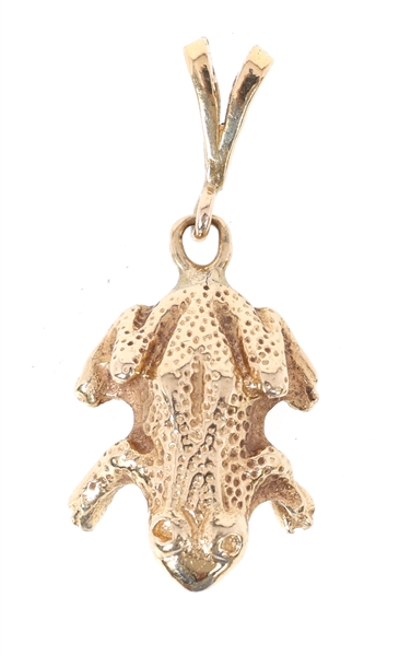 14K YELLOW GOLD FROG PENDANT