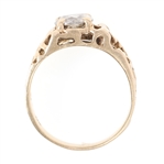 MEN'S 14K YELLOW GOLD NUGGET DESIGN CUBIC ZIRCONIA RING