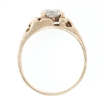 MEN'S 14K YELLOW GOLD NUGGET DESIGN CUBIC ZIRCONIA RING
