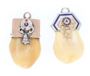 14K GOLD FRATERNAL ELKS LODGE ELKS TOOTH CHARMS