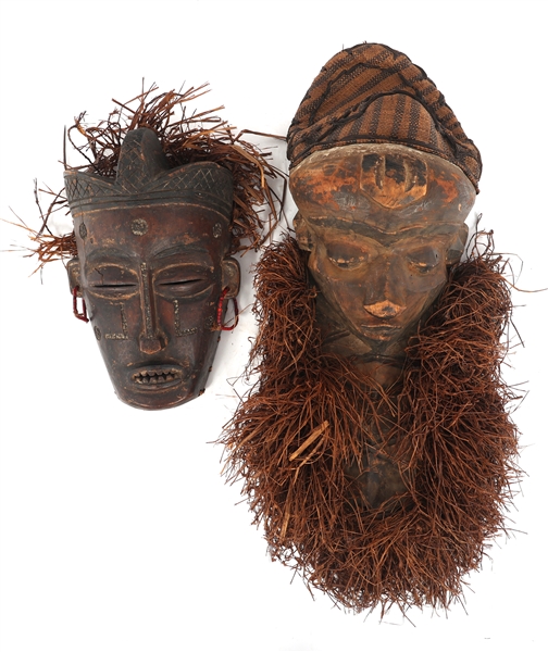 AFRICAN CONGO CARVED WOOD MASKS
