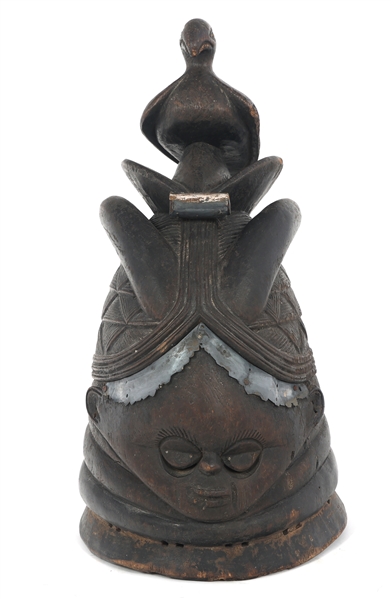 AFRICAN SIERRA LEONE SANDE SOCIETY HELMET MASK