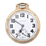 MENS HAMILTON GOLD FILLED CASE RAILROAD POCKET WATCH