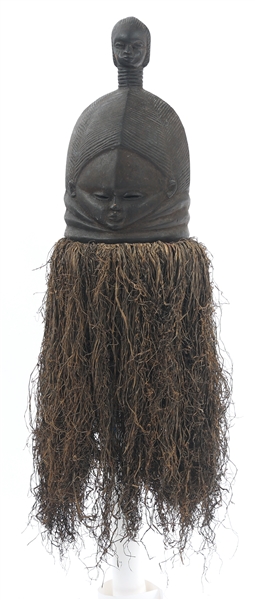AFRICAN SIERRA LEONE SANDE SOCIETY HELMET MASK