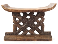 GHANAIAN ASANTE CARVED WOOD CROCODILE STOOL