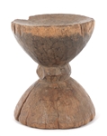 AFRICAN CARVED WOOD STOOLS & BOWL