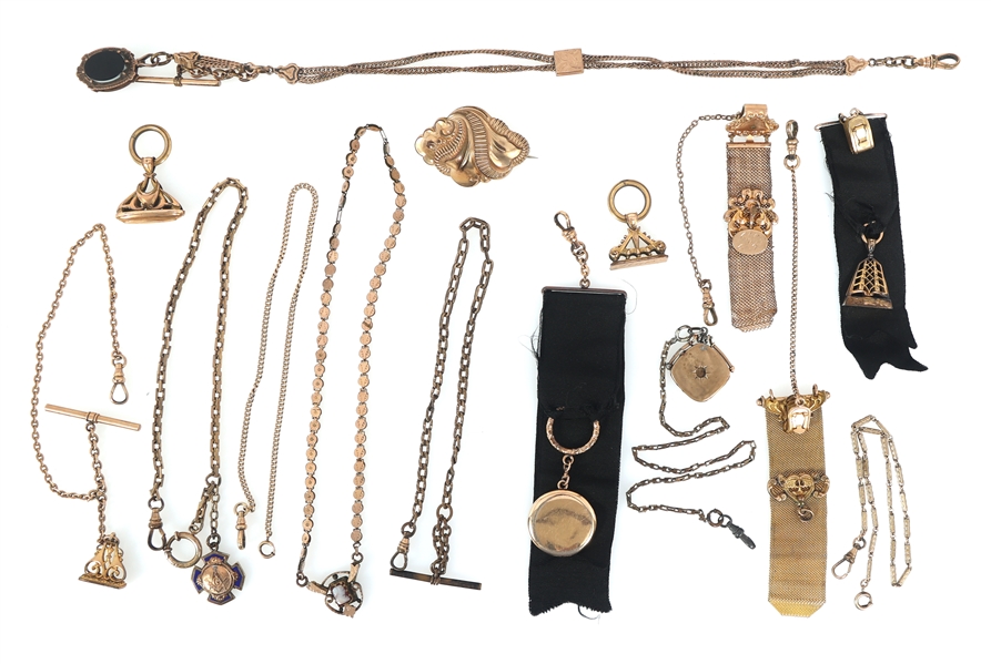 GOLD FILLED JEWELRY & POCKET WATCH FOBS