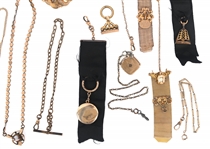 GOLD FILLED JEWELRY & POCKET WATCH FOBS