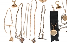 GOLD FILLED JEWELRY & POCKET WATCH FOBS