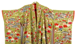 JAPANESE EMBROIDERED SILK KIMONO