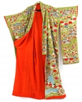 JAPANESE EMBROIDERED SILK KIMONO