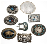 SILVER PLATED SOUTHWESTERN STYLE BELT BUCKLES