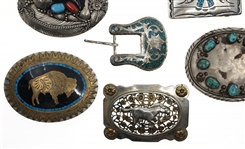 SILVER PLATED SOUTHWESTERN STYLE BELT BUCKLES