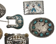 SILVER PLATED SOUTHWESTERN STYLE BELT BUCKLES