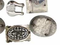 SILVER PLATED SOUTHWESTERN STYLE BELT BUCKLES
