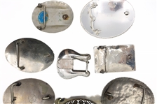 SILVER PLATED SOUTHWESTERN STYLE BELT BUCKLES