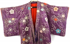 JAPANESE EMBROIDERED SILK KIMONO