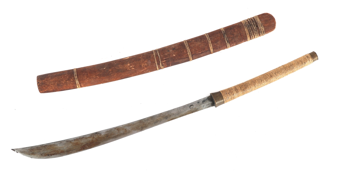 BURMESE DHA SWORD WITH SCABBARD