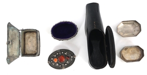 SNUFF BOXES & LIGHTERS - WOOD, BRASS, NICKEL
