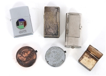 SNUFF BOXES & LIGHTERS - WOOD, BRASS, NICKEL