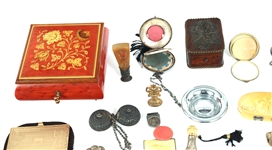 VANITY/DESK ITEMS - BOXES, WAX SEAL STAMPS, & MORE