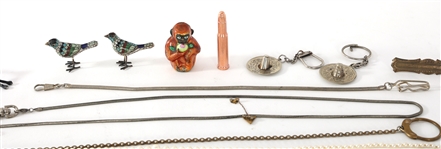COSTUME JEWELRY BROOCHES, BRACELETS, CHARMS & TRINKETS