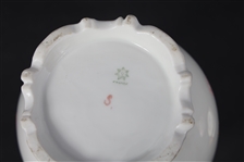 T&V LIMOGES PORCELAIN TEA SET - TEAPOT, CUPS, SAUCERS