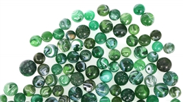 EARLY 20th C. GREEN SLAG GLASS MARBLES