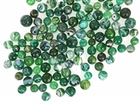 EARLY 20th C. GREEN SLAG GLASS MARBLES