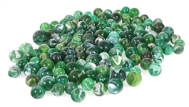 EARLY 20th C. GREEN SLAG GLASS MARBLES