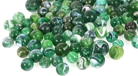 EARLY 20th C. GREEN SLAG GLASS MARBLES