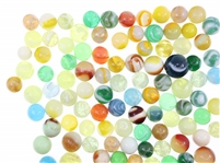 EARLY 20th C. GLASS MARBLES - SLAG, UV, CLEARIES & MORE