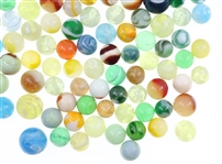 EARLY 20th C. GLASS MARBLES - SLAG, UV, CLEARIES & MORE
