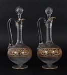 ST. LOUIS CRYSTAL SERVICE PIECES - PITCHERS & GLASSES