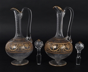 ST. LOUIS CRYSTAL SERVICE PIECES - PITCHERS & GLASSES