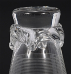DAUM CRYSTAL SORCY PATTERN DECANTER & SHOT GLASSES
