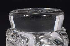 DAUM CRYSTAL SORCY PATTERN DECANTER & SHOT GLASSES