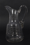 ETCHED CRYSTAL WATER PITCHER & GLASSES