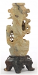 CHINESE CARVED SOFTSTONE FOO DOG STATUETTE